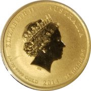 25 Dollars - Elizabeth II 4th Portrait - Year of the Horse - Gold Bullion Coin obverse image