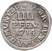 4 Pfennig - August William, Germany, 1714-1728 reverse image
