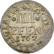 4 Pfennig - Charles I, Germany, 1762 reverse image