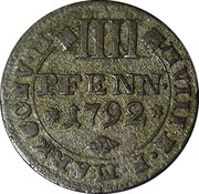 4 Pfennig - Charles William Ferdinand, Germany, 1780-1804 reverse image