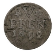 5 Pfennig - Rudolph August and Anthony Ulrich, Germany, 1692 reverse image