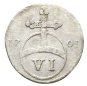 6 Pfennige - Rudolph August and Anthony Ulrich, Germany, 1701-1702 reverse image