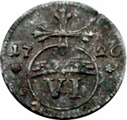6 Pfennige - August William, Germany, 1715-1729 reverse image