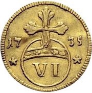 6 Pfennig - Ferdinand Albert II, Germany, 1735 reverse image