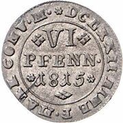 6 Pfennig - Frederick William, Germany, 1814-1815 reverse image