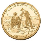 25 Dollars - Elizabeth II 4th Portrait - The Land Down Under, Prospectors, Australia, 2014 reverse image