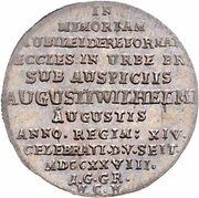 1 Groschen - August William 200th Anniversary - Reformation of the City of Brunswick, Germany, 1728 reverse image
