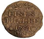 1⁄24 Thaler - Charles I, Germany, 1760-1762 reverse image