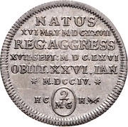 2 Mariengroschen - Anthony Ulrich Death, Germany, 1704 reverse image