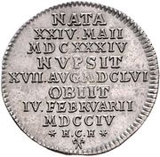 1⁄18 Thaler - Anthony Ulrich Death, Germany, 1704 reverse image