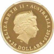 25 Dollars - Elizabeth II 4th Portrait - Longest-Reigning Monarch - Gold Coin obverse image