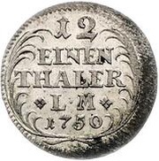 1⁄12 Thaler - Charles I, Germany, 1747-1758 reverse image
