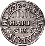 4 Mariengroschen - Rudolph August, Germany, 1667-1674 reverse image