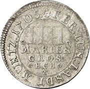 4 Mariengroschen - Anthony Ulrich, Germany, 1704-1705 reverse image