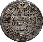 6 Mariengroschen - Rudolph August and Anthony Ulrich, Germany, 1686-1700 reverse image