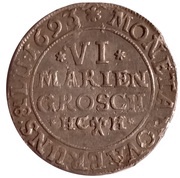 6 Mariengroschen - Rudolph August and Anthony Ulrich, Germany, 1693 reverse image