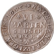 ⅙ Thaler - Rudolph August and Anthony Ulrich, Germany, 1693-1697 reverse image
