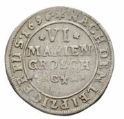 6 Mariengroschen - Rudolph August and Anthony Ulrich, Germany, 1693-1697 reverse image