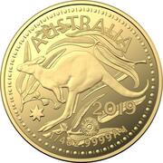 25 Dollars - Elizabeth II 4th Portrait - Kangaroo - Gold Bullion Coin, Australia, 2016-2021 reverse image