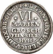 6 Mariengroschen - Anthony Ulrich obverse image
