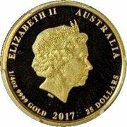 25 Dollars - Elizabeth II 4th Portrait - 100th Anniversary Beersheba - Gold Proof obverse image