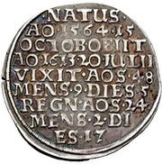 ¼ Thaler - Henry Julius Death, Germany, 1613 reverse image
