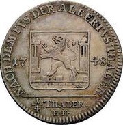 ¼ Thaler "¼ Albertustaler" - Charles I, Germany, 1748 reverse image