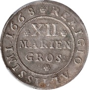 12 Mariengroschen - Rudolph August, Germany, 1668-1684 reverse image
