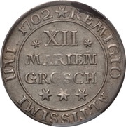 12 Mariengroschen - Rudolph August and Anthony Ulrich, Germany, 1686-1703 reverse image