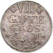 8 Gute Groschen - Charles I, Germany, 1758-1759 reverse image