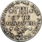 8 Gute Groschen - Charles William Ferdinand, Germany, 1783-1784 reverse image