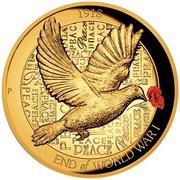 25 Dollars - Elizabeth II 4th Portrait - Peace Dove - Gold Bullion Coin, Australia, 2018 reverse image