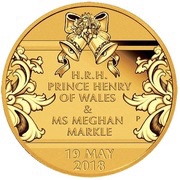 25 Dollars - Elizabeth II 4th Portrait - Royal Wedding - Gold Bullion Coin, Australia, 2018 reverse image