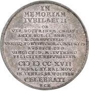 ½ Thaler - Augustus William Bicentenary of the Reformation, Germany, 1717 reverse image