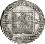 ½ Thaler - Charles I ½ Albertustaler, Germany, 1747-1748 reverse image