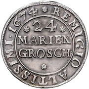 24 Mariengroschen - Rudolph August, Germany, 1674-1679 reverse image