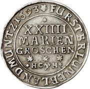 24 Mariengroschen - Rudolph August and Anthony Ulrich, Germany, 1693-1694 reverse image