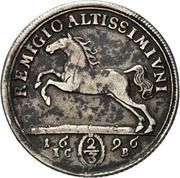 ⅔ Thaler - Rudolph August and Anthony Ulrich, Germany, 1696-1697 reverse image