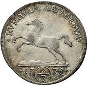 ⅔ Thaler - Charles I, Germany, 1736-1740 reverse image