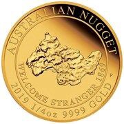25 Dollars - Elizabeth II 6th Portrait - Australian Nugget - Gold Proof Coin, Australia, 2019 reverse image