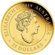25 Dollars - Elizabeth II 6th Portrait - Australian Sovereign; Queen Victoria 200 Years obverse image
