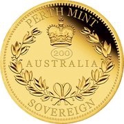 25 Dollars - Elizabeth II 6th Portrait - Australian Sovereign; Queen Victoria 200 Years, Australia, 2019 reverse image