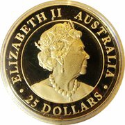 25 Dollars - Elizabeth II 6th Portrait - Hand of Faith - Gold Bullion obverse image
