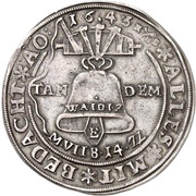1 Thaler - August Glockentaler, Germany, 1643 reverse image