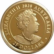 25 Dollars - Elizabeth II 6th Portrait - Australian Sovereign; 165th Anniversary of the First Sovereign obverse image