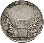 1 Thaler - Rudolph August Conquest of Brunswick, Germany, 1671 reverse image
