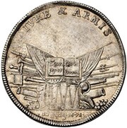 1 Thaler - Rudolph August Conquest of Brunswick City - Clausthaler Ausbeute, Germany, 1671 reverse image