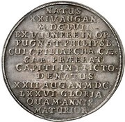 1 Thaler - Rudolph August Death of August Frederick, Eldest Son of Anthony Ulrich, Germany, 1676 reverse image