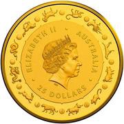 25 Dollars - Elizabeth II 4th Portrait - Year of the Rat - Gold Bullion Coin obverse image