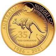 25 Dollars - Elizabeth II 6th Portrait - Australian Nugget - Gold Coin, Australia, 2021 reverse image